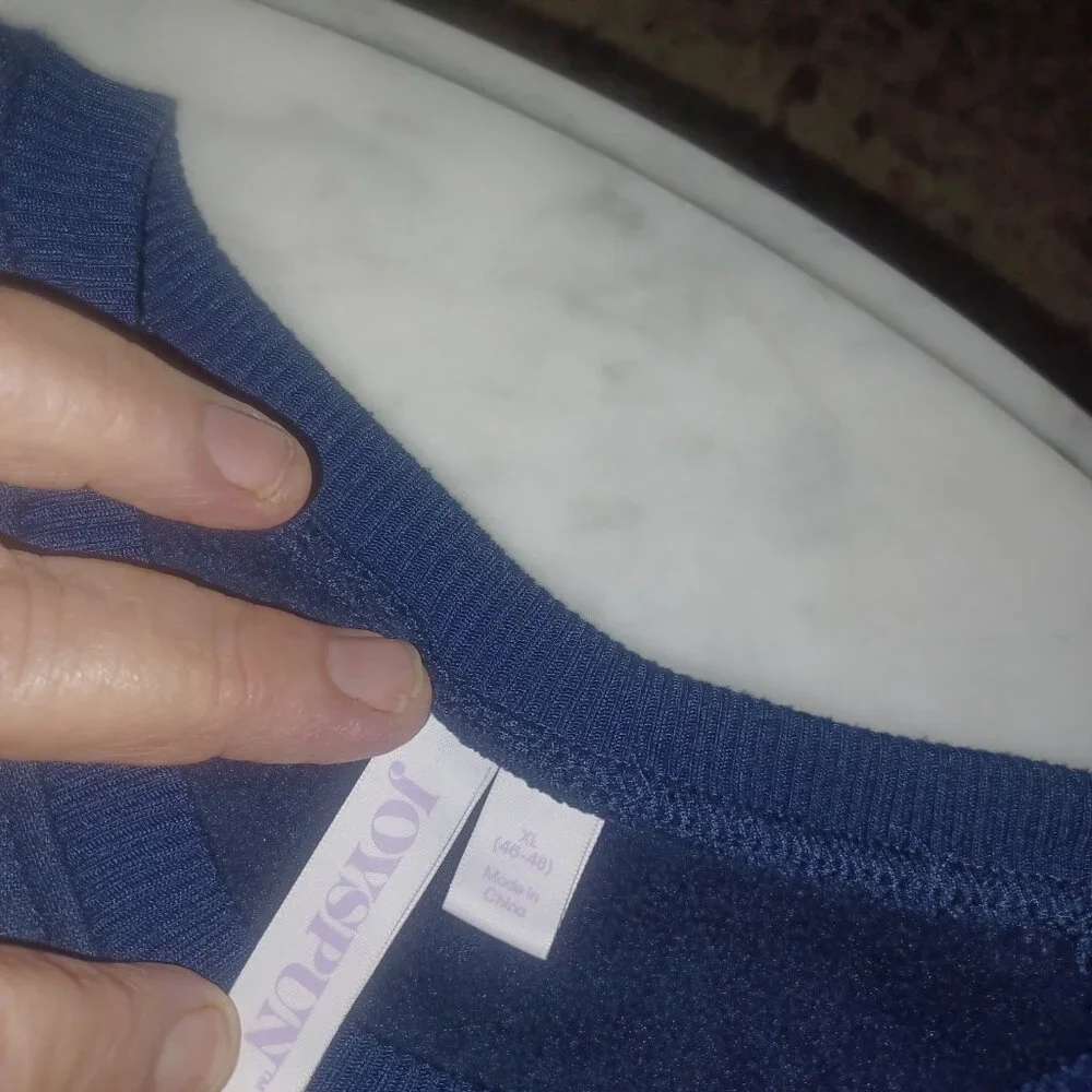 Joyspun Women's Sweatshirt "Holiday Crew" XL Navy NWOT - Picture 2 of 3